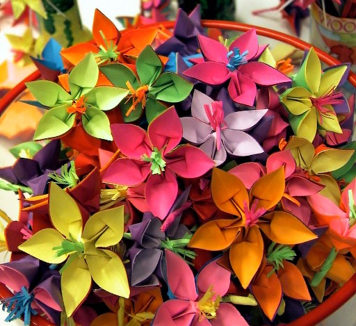 Bouquet en Origami de Fleurs de Pantin - Création créé en 2005